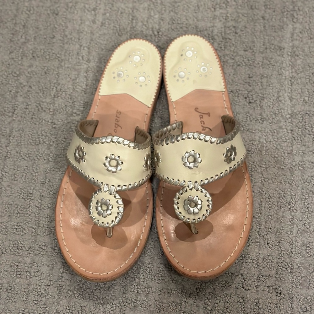 Jack Rogers Palm Beach Platinum Size 9.5 (wide) W